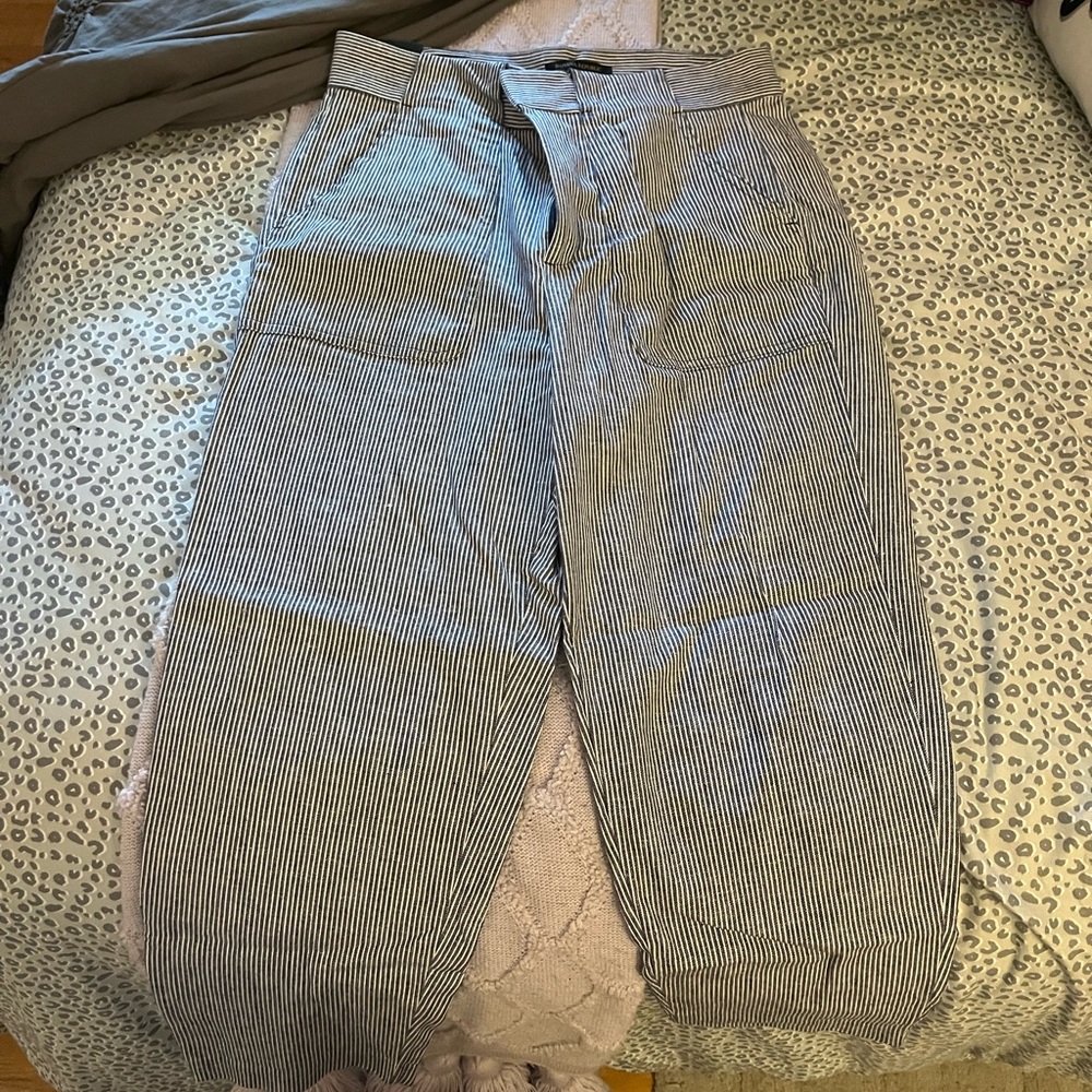 Pinstripe Pants with Belt